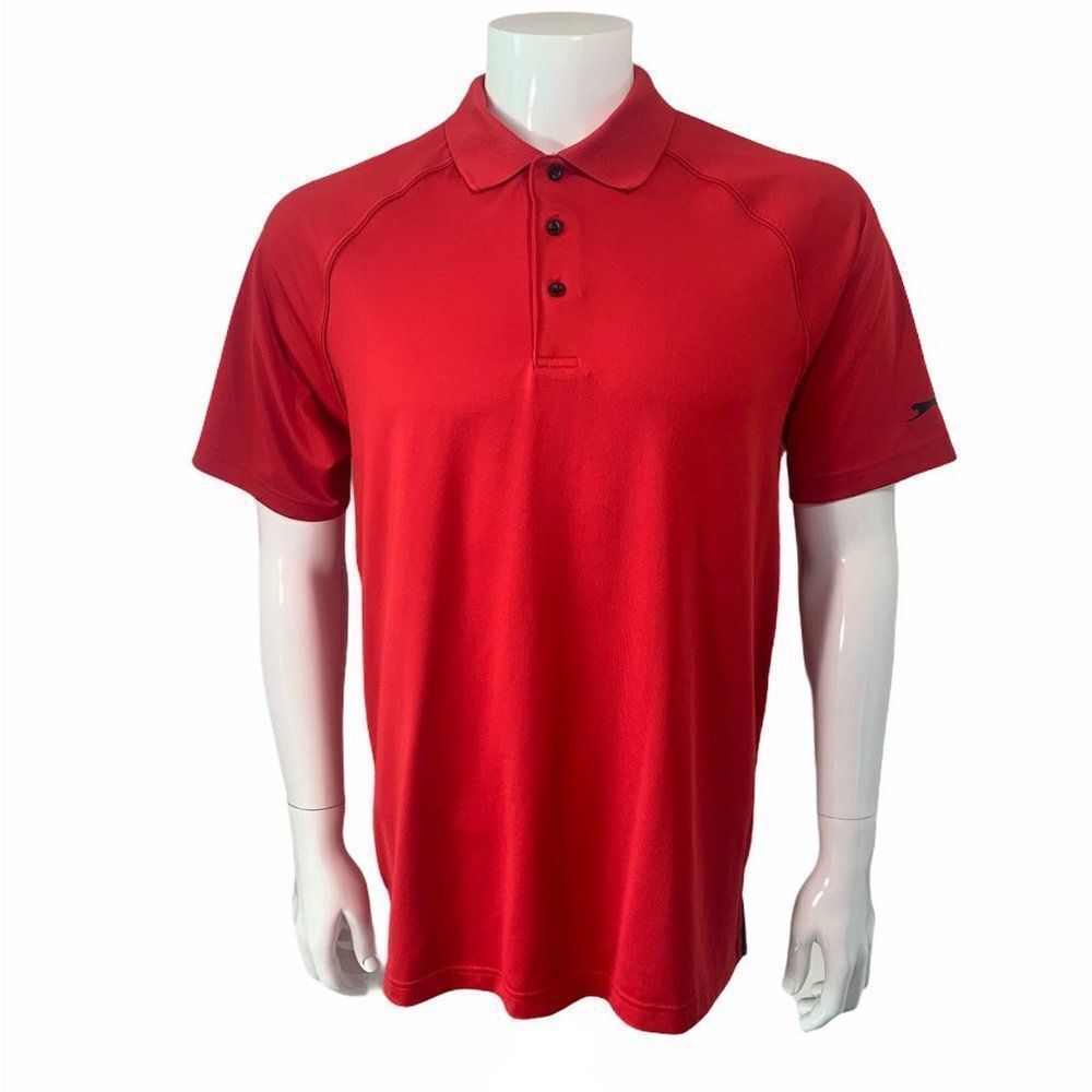 Slazenger Golf Polo Men's Size Medium Solid Red Athletic‎ Collared Shirt